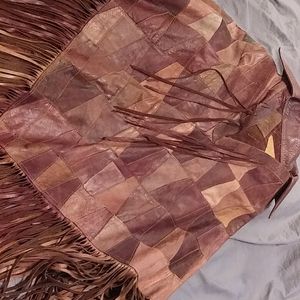 Woman's Vintage Leather poncho